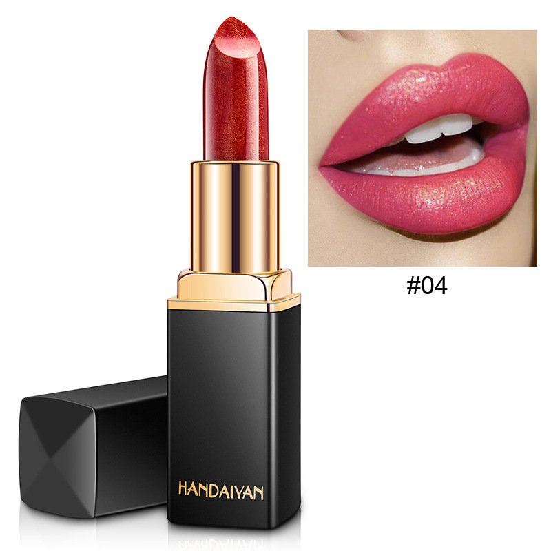 Shiny Metallic Lipstick Pearlescent Color Temperature Change Lipstick Gilt Lipstick - 4 style image