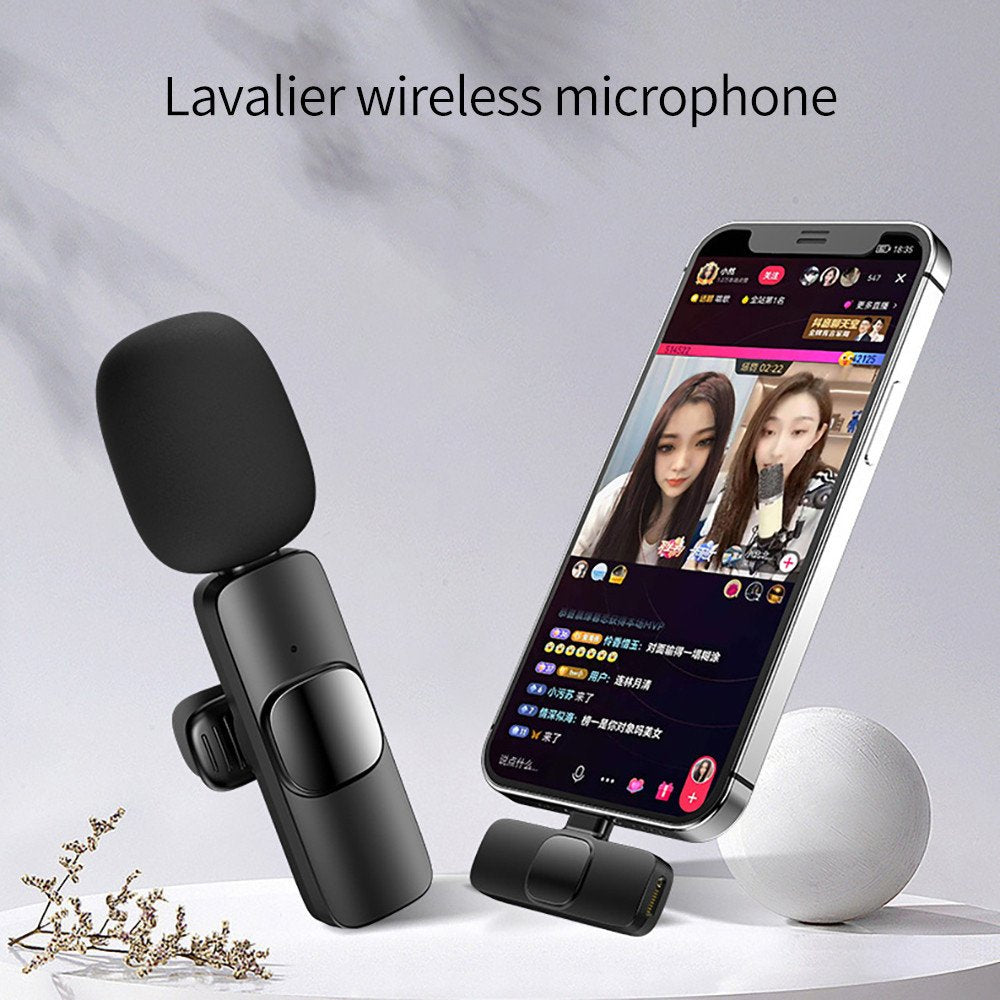 Wireless Lavalier Microphone Portable Audio Video Recording Mini Mic For I Phone Android Long Battery Life Live Broadcast Gaming image 0