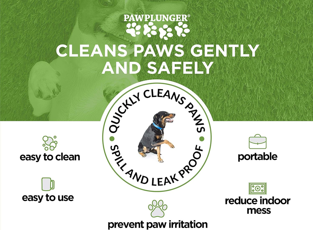 Paw Plunger – Dog Paw Cleaner - Dog and Puppy Essentials - Portable Dirty Paw Washer - Ideal for Medium Dogs - Black image 2