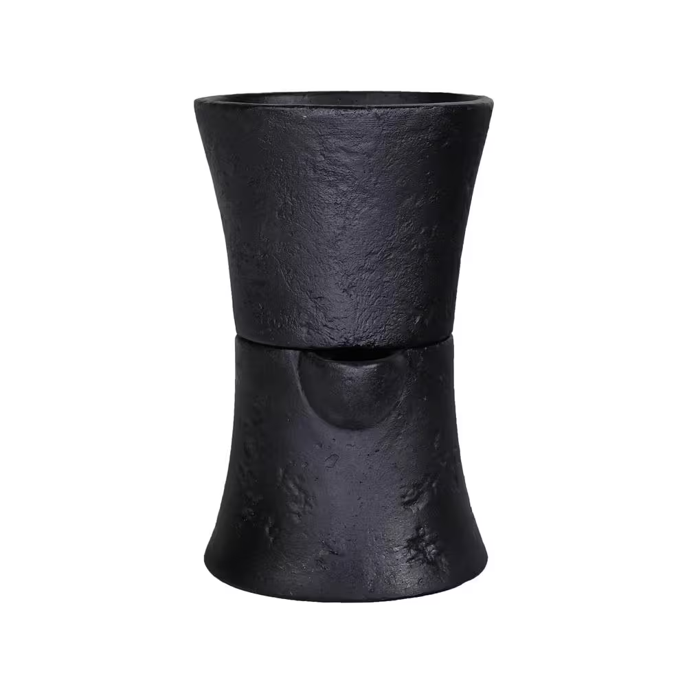 5 In. Dia X 8 In. H Hour Glass Composite Self Watering Pot in Black image 0