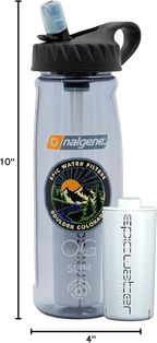 Nalgene OG Water Bottle with Filter, USA Made, BPA Free, Removes 99.99% Tap Water Contaminants, Forever Chemicals, Smoke Grey, 32 Oz image 8