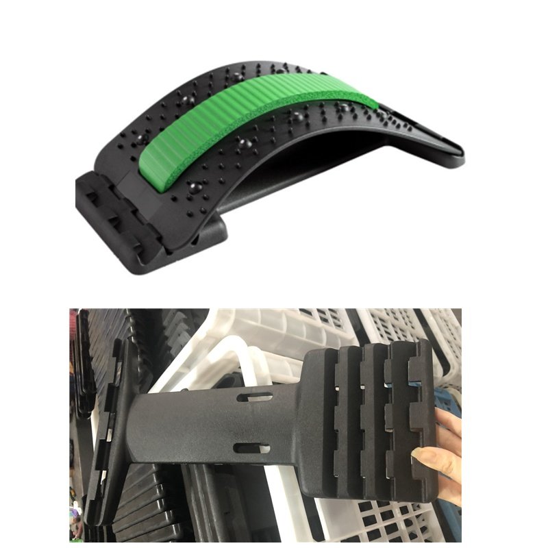 Back Stretcher Adjustable Back Cracker Massage Waist Neck Fitness Lumbar Cervical Spine Support Pain Relief - Green, Four gears adjustable image