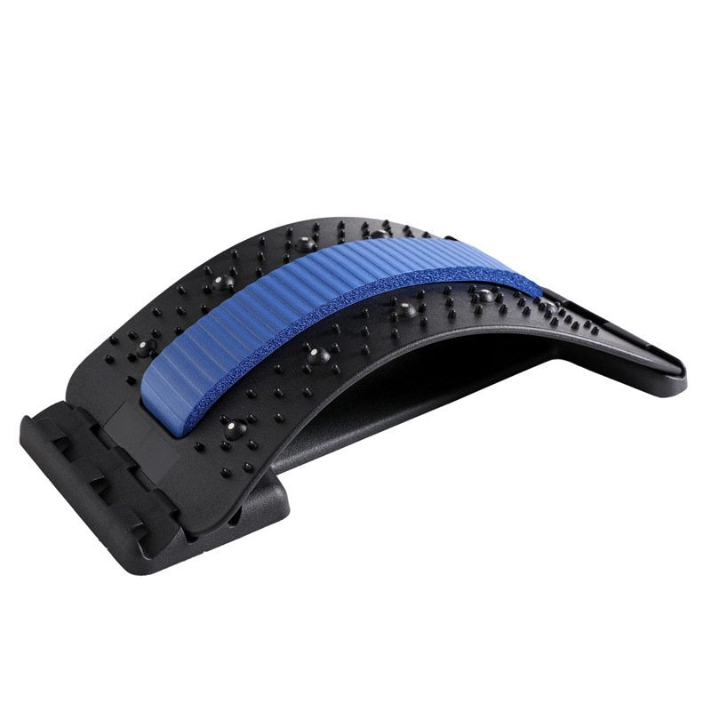 Back Stretcher Adjustable Back Cracker Massage Waist Neck Fitness Lumbar Cervical Spine Support Pain Relief - Blue, Magnetotherapy image