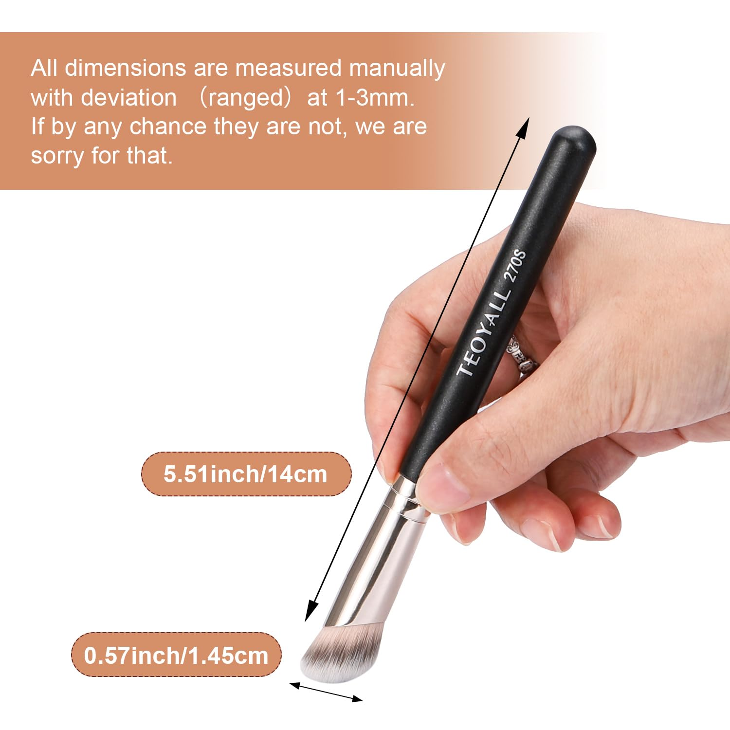under Eye Concealer Brush, Angled Contour Brush Synthetic Kabuki Brush for Concealing Blending Setting Buffing with Liquid, Cream and Powder Cosmetic (270S) image 4