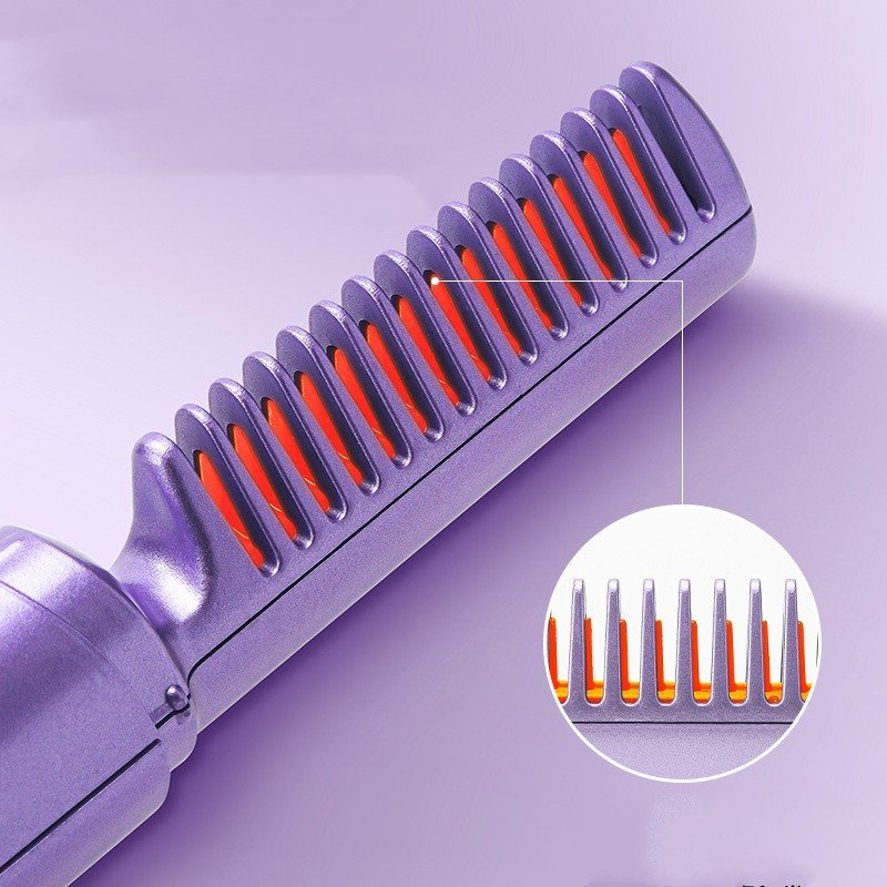 Professional Wireless Hair Straightener Curler Comb Fast Heating Negative Ion Straightening Curling Brush Hair Styling Tools image 2