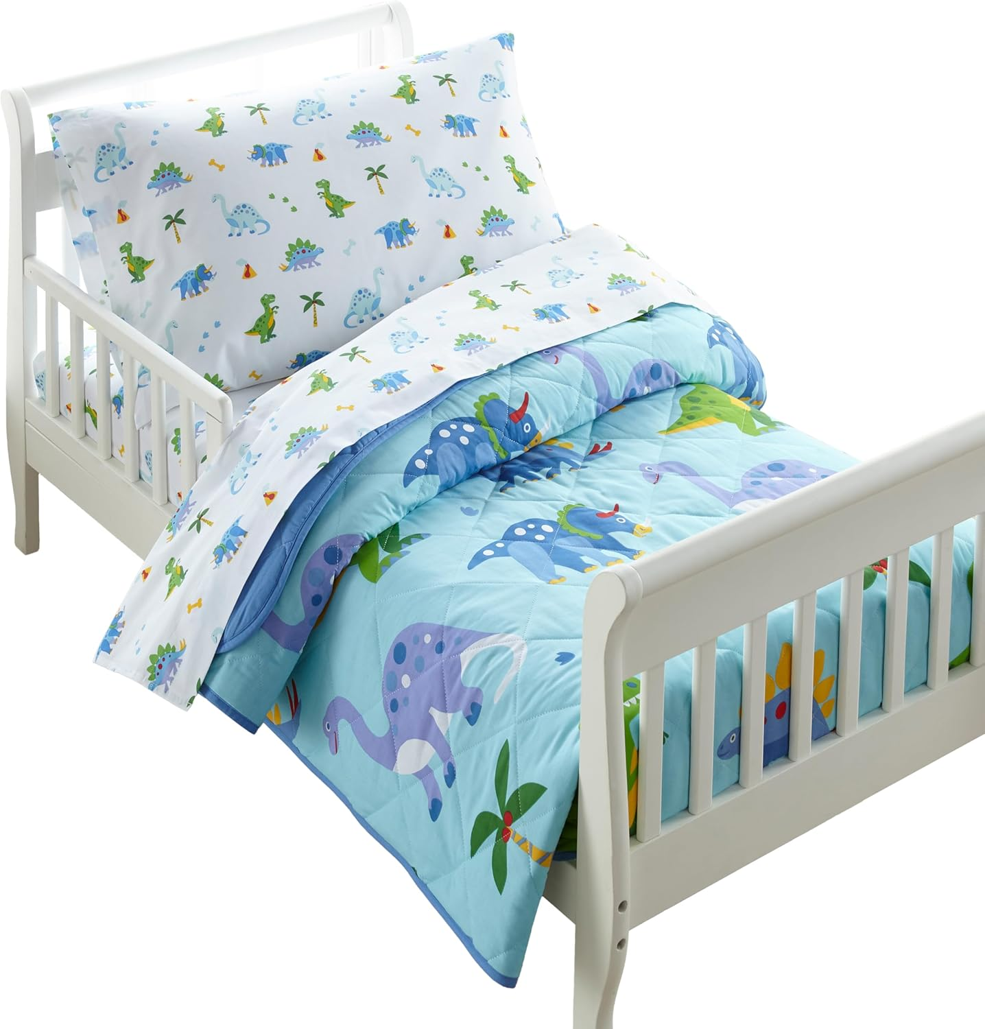 Kids Cotton Toddler Comforter – Soft &amp; Lightweight, Fits Standard Crib Mattress - Dinosaur Land image 0