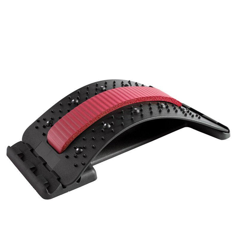 Back Stretcher Adjustable Back Cracker Massage Waist Neck Fitness Lumbar Cervical Spine Support Pain Relief - Red, Magnetotherapy image
