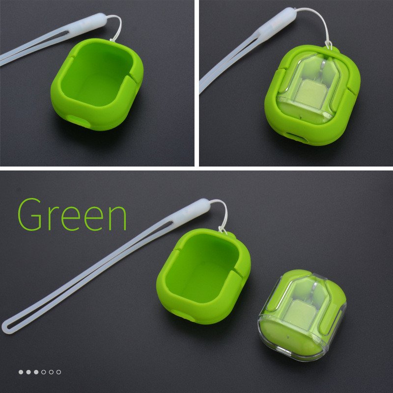 New Mini Transparent Wireless Bluetooth Headset Digital Display ENC Noise Reduction True Wireless Sports Music - Green headphone case image