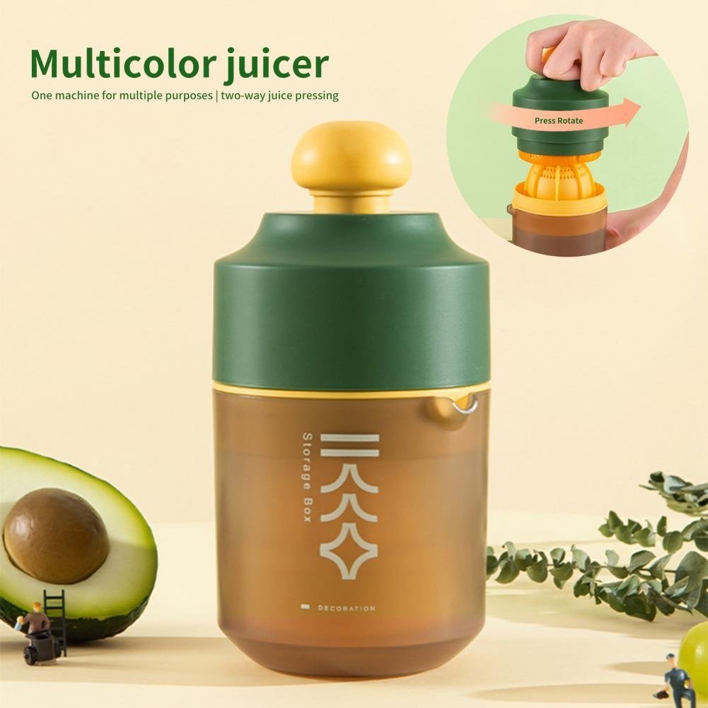 Mini Portable Manual Juicer Citrus Juicer Manual Lemon Squeezer Lime Orange Juicer Homemade DIY Fruit Orange Separating Juicer Fruit Separator Not Splash Semi-Transparent Non-electric Lemon Squeezer - Green image