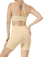 Women Seamless Yoga Set 2 Piece Workout Sport Bra with High Waist Shorts Legging Outfit Tracksuit. image 3