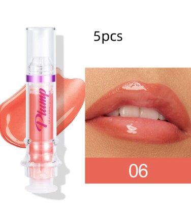 New Tube Lip Rich Lip Color Slightly Spicy Lip Honey Lip Glass Mirror Face Lip Mirror Liquid Lipstick - 6Colors5pcs image