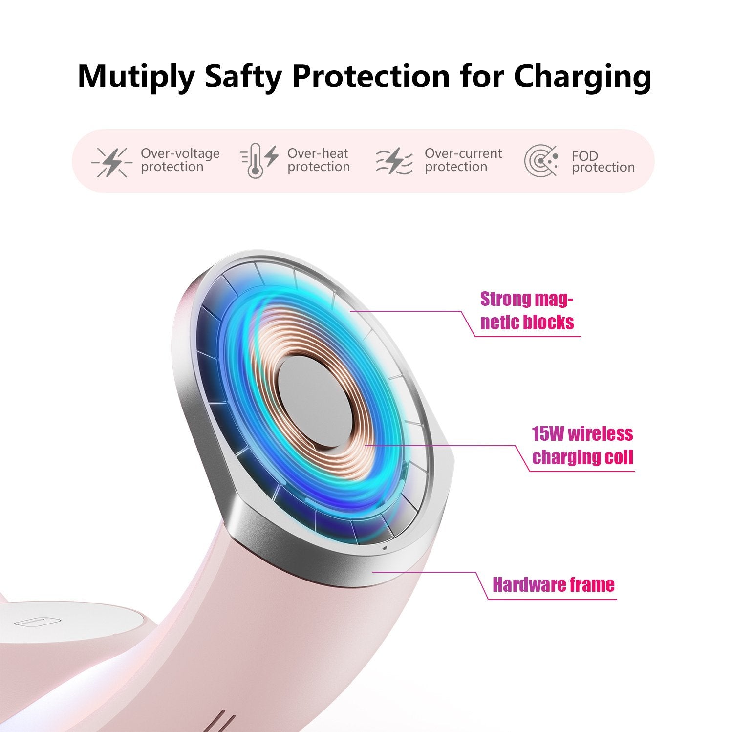 4-in-1 Crescent Magnetic Wireless Charger Stand For Multiple Devices NO Plug image 3