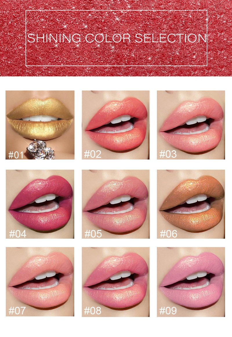 Shiny Metallic Lipstick Pearlescent Color Temperature Change Lipstick Gilt Lipstick image 2