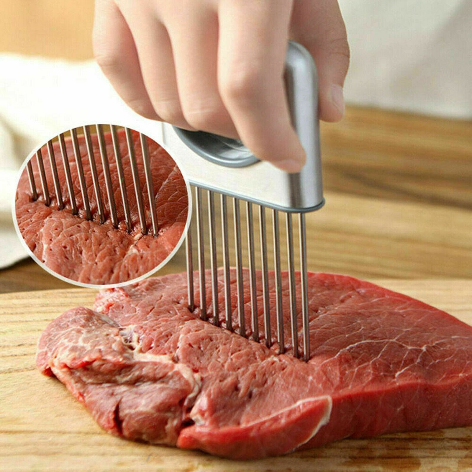 Onion Holder Slicer Vegetable Tools Tomato Cutter Stainless Steel Kitchen Gadget image 0
