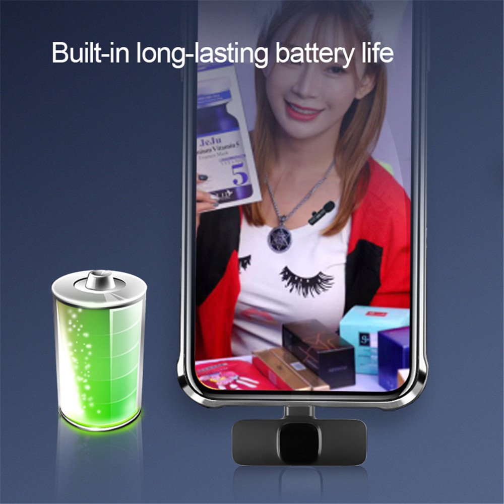 Wireless Lavalier Microphone Portable Audio Video Recording Mini Mic For I Phone Android Long Battery Life Live Broadcast Gaming image 8