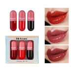 Day Night Instant Volume Lip Plumper Oil Clear Lasting Nourishing Repairing Reduce Lip Fine Line Care Lip Beauty Cosmetic - A Set, 3x5.5ml image