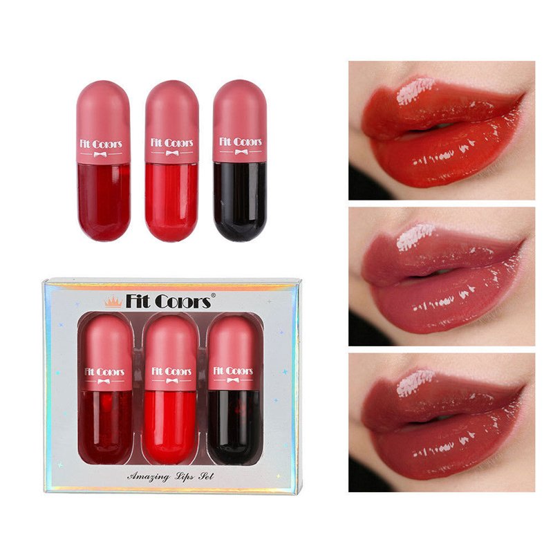 Day Night Instant Volume Lip Plumper Oil Clear Lasting Nourishing Repairing Reduce Lip Fine Line Care Lip Beauty Cosmetic - A Set, 3x5.5ml image