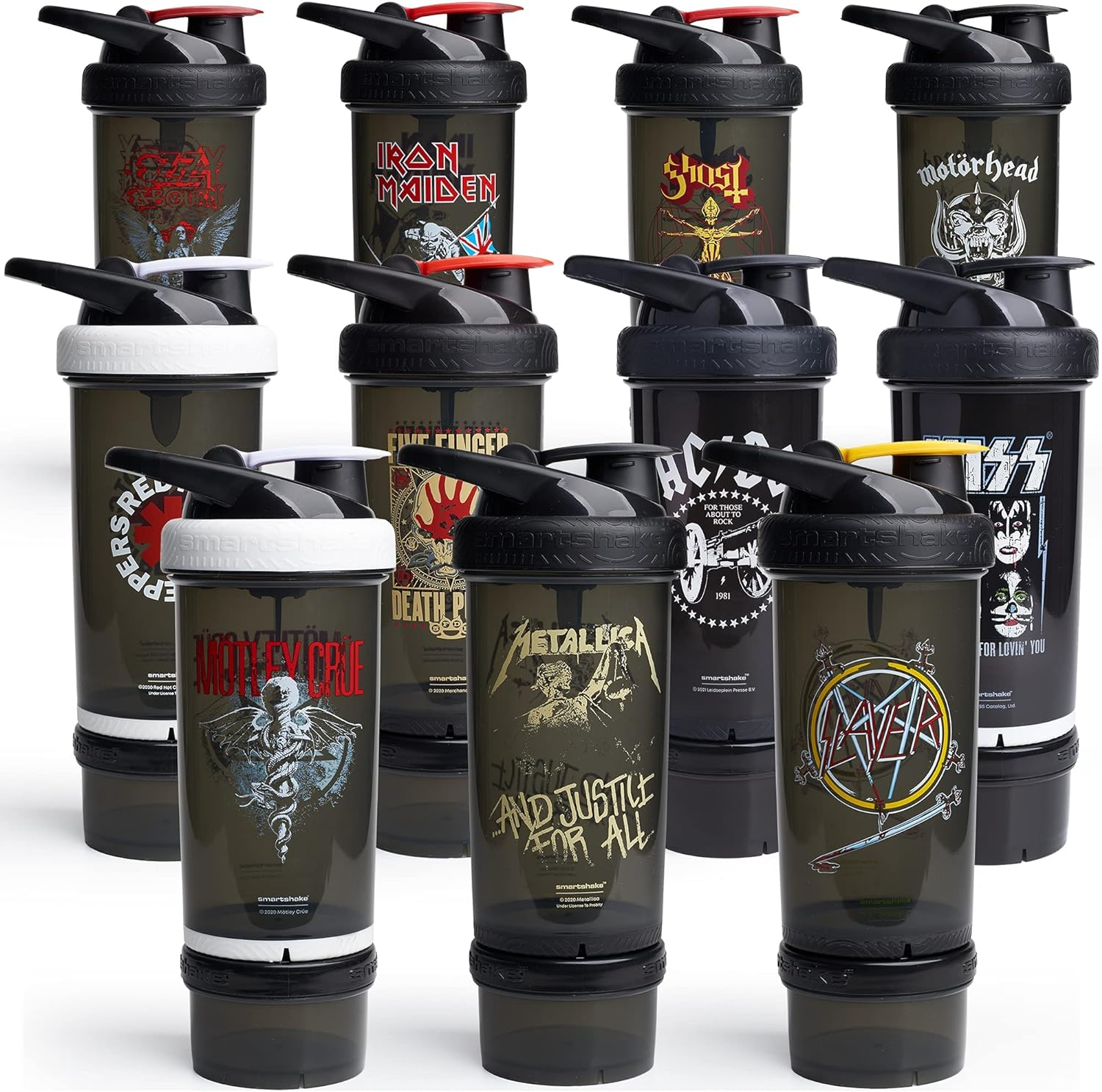 Revive Motley Crue Protein Shake Bottles 750Ml – Protein Shaker Bottle with Storage Compartment – Shaker Cups for Protein Shakes + Powder, Rock Band Collection image 5