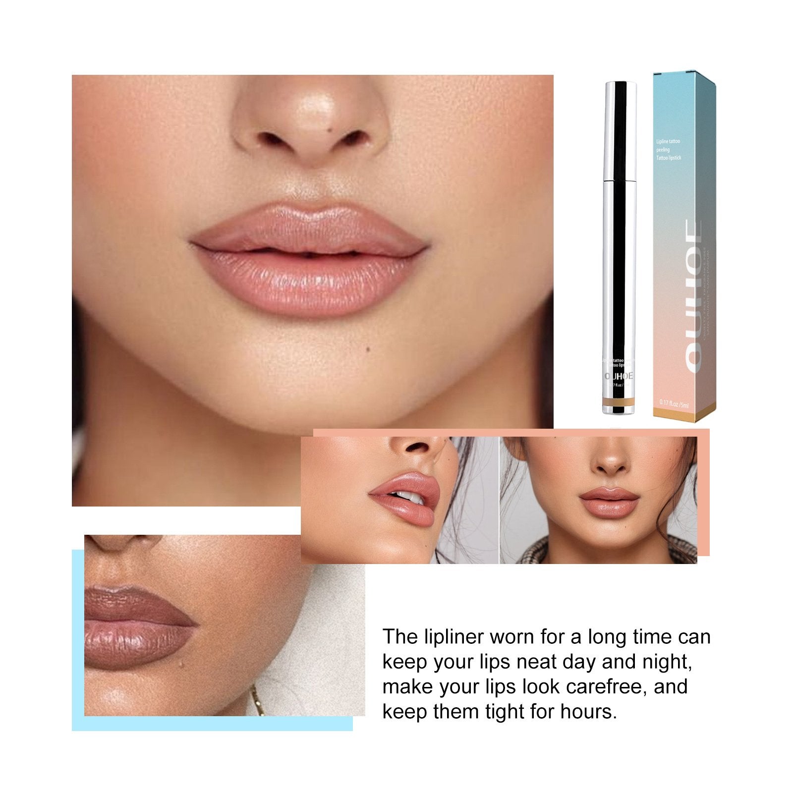Mineral OilOUHOE Peel Off Lipliner Plump Lip Lines Show Lip Color Without Taking Off Makeup Peel Off Lipliner image 1