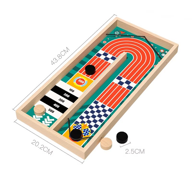 Two Person Battle Wooden Bounce Chess Table Bounce Children'S Gift Fun Parent-Child Interactive Game Christmas Present - Wood image