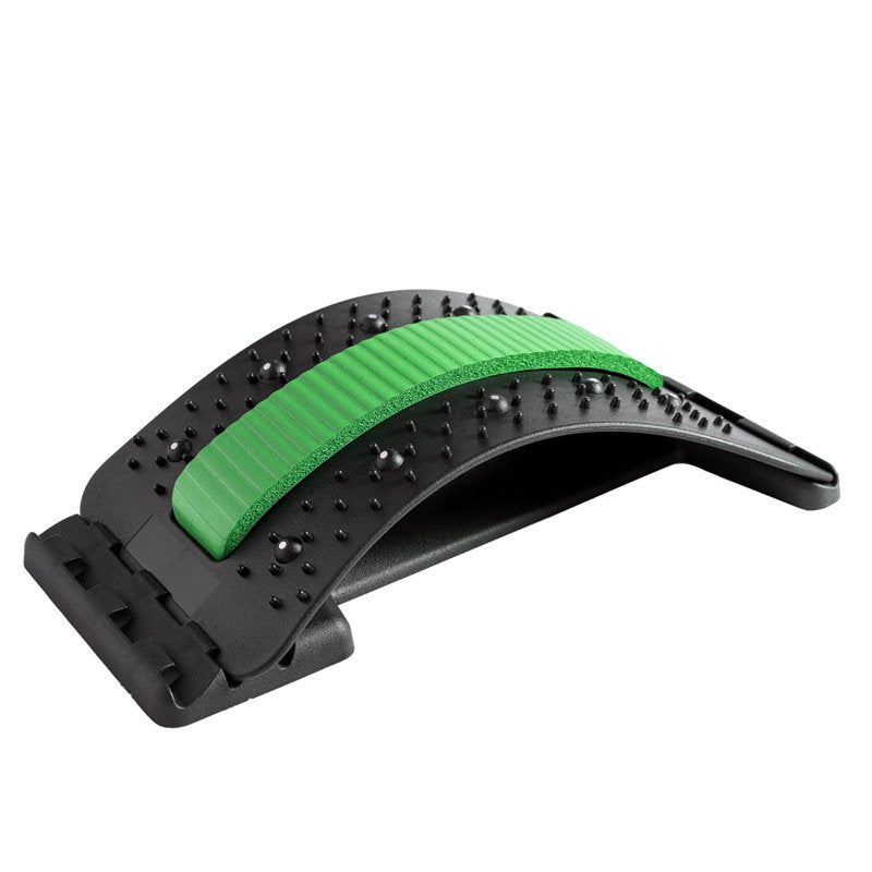 Back Stretcher Adjustable Back Cracker Massage Waist Neck Fitness Lumbar Cervical Spine Support Pain Relief - Green, Magnetotherapy image