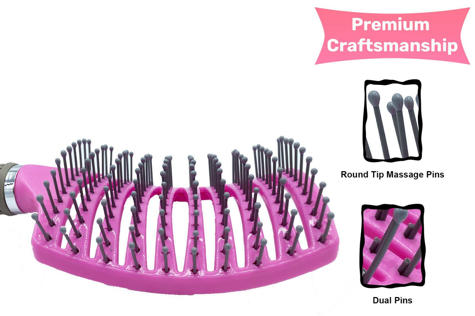 Anti Static Bending Nylon Women's Wet Curly Tangled Hair Brush Styling Tool image 1
