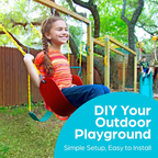 Outdoor Swing Seat Replacement - Pack of 1 Replacement Swings for Swingsets for outside with Plastic Coated Chains and 2 Hooks, Playground Accessories, Red image 3