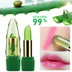 Aloe Vera Gel Color Changing Lipstick Gloss  Moisturizer Anti-drying Desalination Fine-grain Lip Blam Care image 3