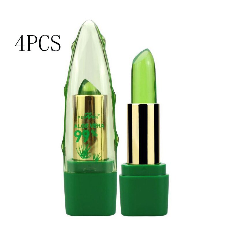 Aloe Vera Gel Color Changing Lipstick Gloss  Moisturizer Anti-drying Desalination Fine-grain Lip Blam Care image 2