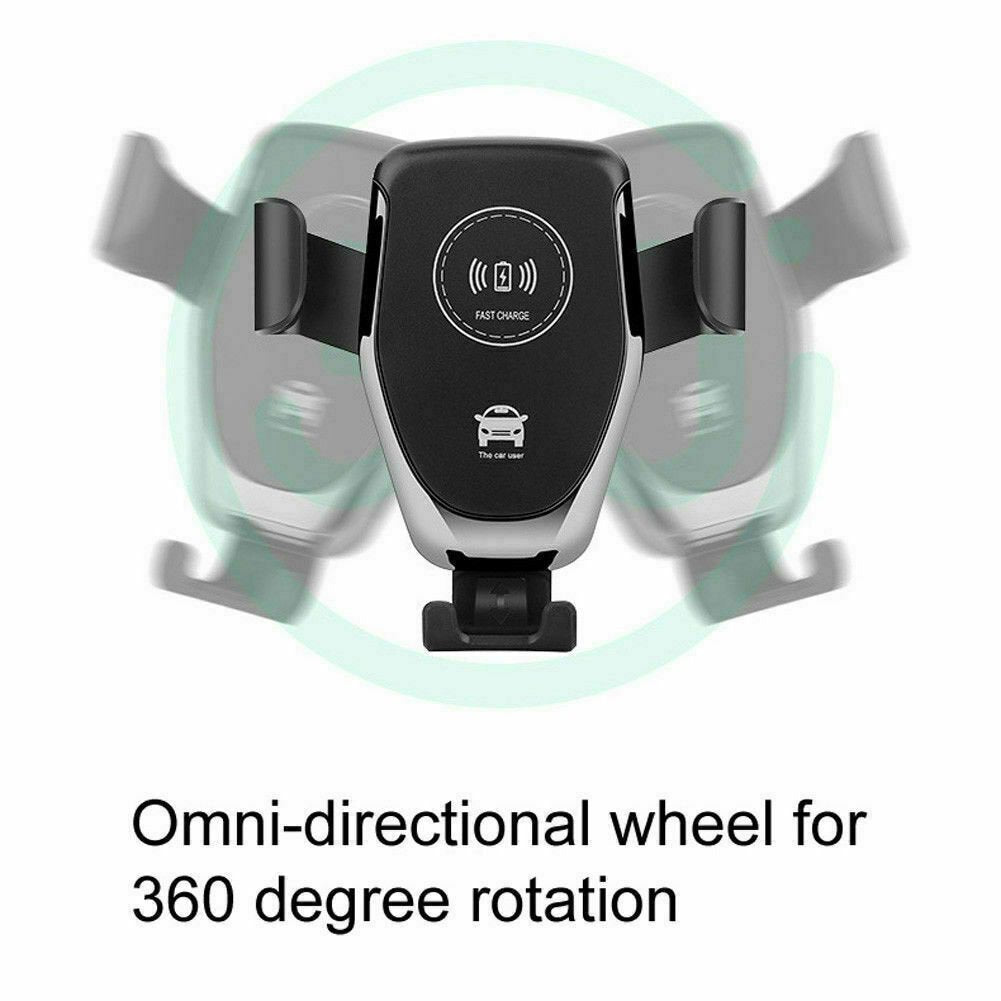 10W QI Wireless Fast Car Charger Mount Holder Stand Automatic Clamping Charging image 6