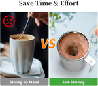 Self Stirring Coffee Mug 12.2 Oz, Electric Mixing Cup with Magnetic Stirrer &amp; Anti-Sedimentation, Rechargeable Travel Mug for Coffee, Milk, Hot Cocoa (White) image 1
