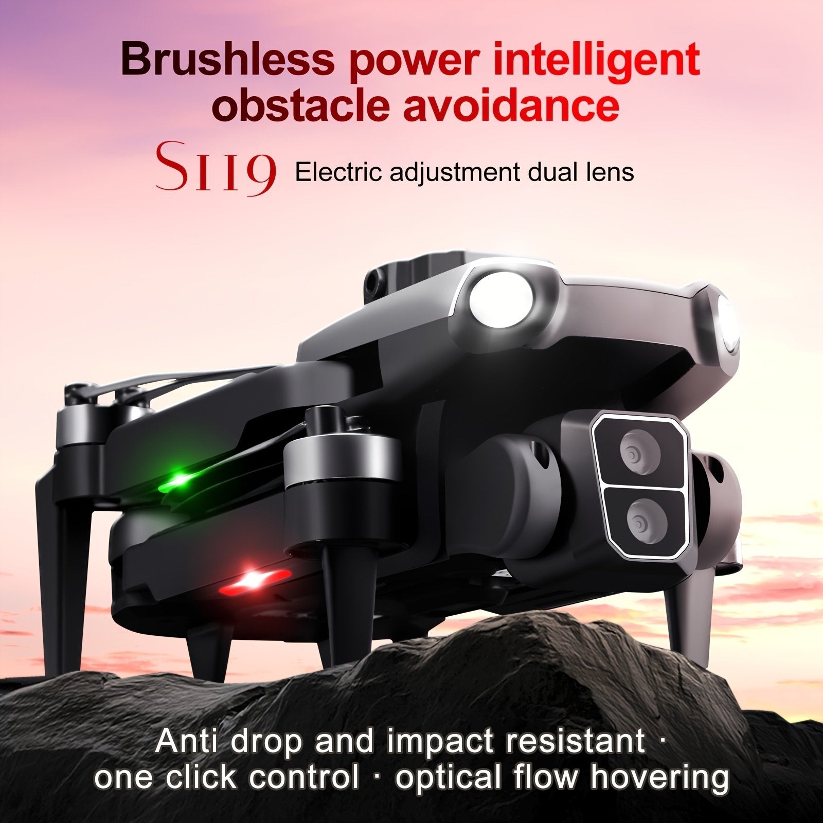 S119 Beginner Trajectory Flight Drone 480p Camera Quadcopter Optical Flow Positioning Four-Sided Obstacle Avoidance UAV image 1