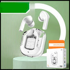 New Mini Transparent Wireless Bluetooth Headset Digital Display ENC Noise Reduction True Wireless Sports Music - Small square box white image