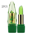 Aloe Vera Gel Color Changing Lipstick Gloss  Moisturizer Anti-drying Desalination Fine-grain Lip Blam Care - 2PCS image