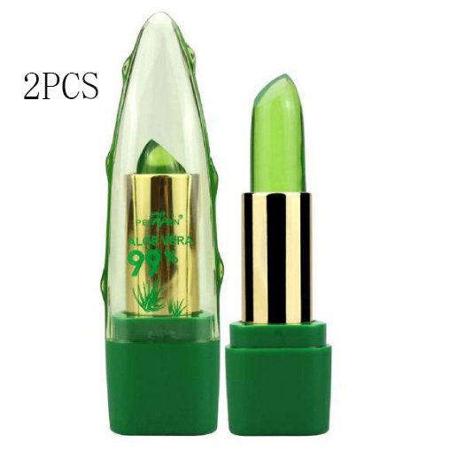 Aloe Vera Gel Color Changing Lipstick Gloss  Moisturizer Anti-drying Desalination Fine-grain Lip Blam Care - 2PCS image