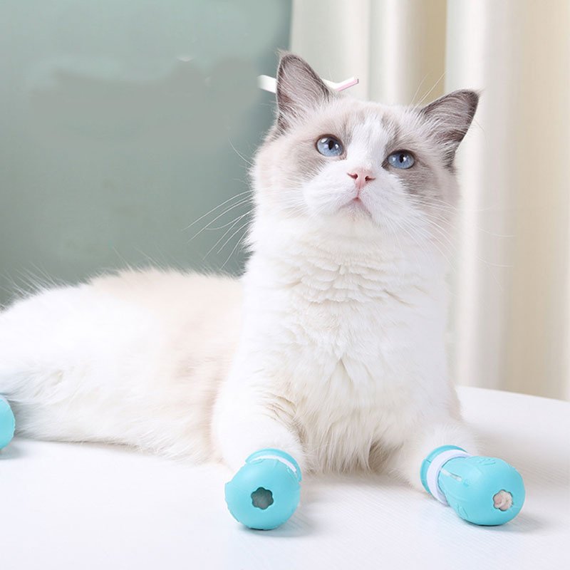 Adjustable Cat Foot Claw Cover Anti-Scratch Prickly Nail Glove Cat Boots For Cats Only, Anti-Scratch Cat Feet Claw Covers Adjustable Prickly Anti-Off Shoes Nail Glove image 9