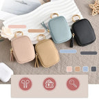 Leather Coin Purse, Small Change Purse Keychain Wallet For Women, Mini Coin Pouch With Zipper image 3