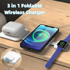 3 In 1 Magnetic Foldable Wireless Charger Charging Station Multi-device Folding Cell Phone Wireless Charger Gadgets image 0