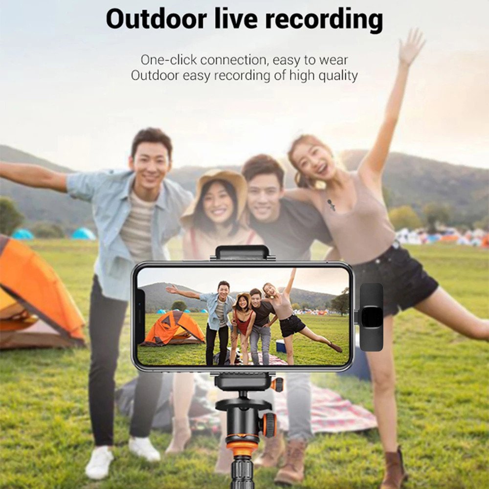 Wireless Lavalier Microphone Portable Audio Video Recording Mini Mic For I Phone Android Long Battery Life Live Broadcast Gaming image 3