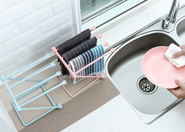 Foldable Dishcloth Shelf Kitchen Accessories Gadget Organizer image 5
