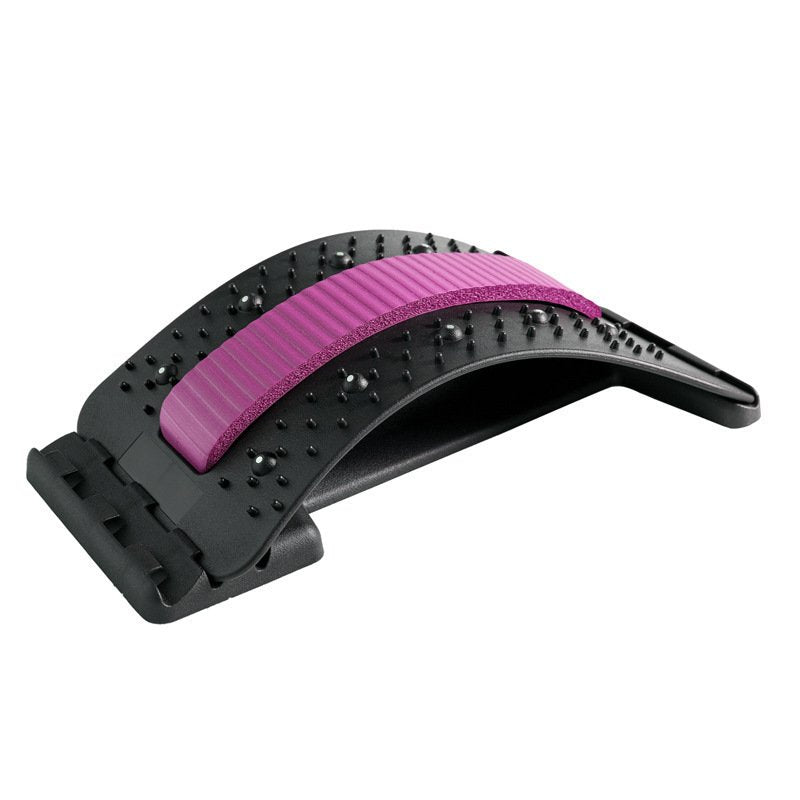Back Stretcher Adjustable Back Cracker Massage Waist Neck Fitness Lumbar Cervical Spine Support Pain Relief - Pink, Magnetotherapy image