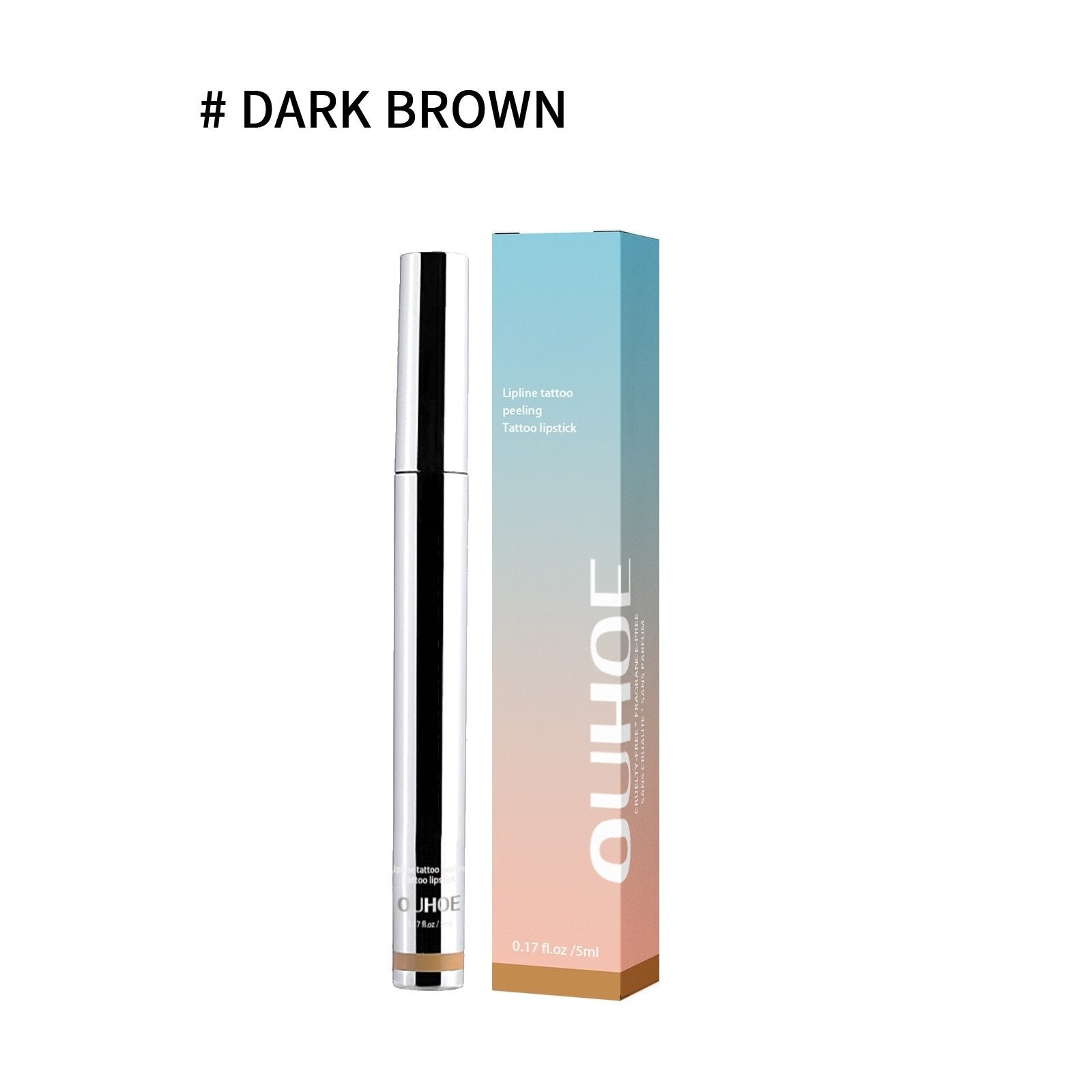 Mineral OilOUHOE Peel Off Lipliner Plump Lip Lines Show Lip Color Without Taking Off Makeup Peel Off Lipliner - Dark brown image