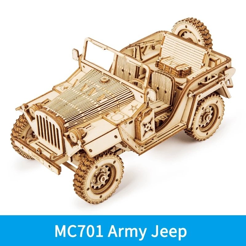 Robotime ROKR Train Model 3D Wooden Puzzle Toy Assembly Locomotive Model Building Kits for Children Kids Birthday Christmas Gift - MC701 image