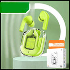 New Mini Transparent Wireless Bluetooth Headset Digital Display ENC Noise Reduction True Wireless Sports Music - Small square box green image