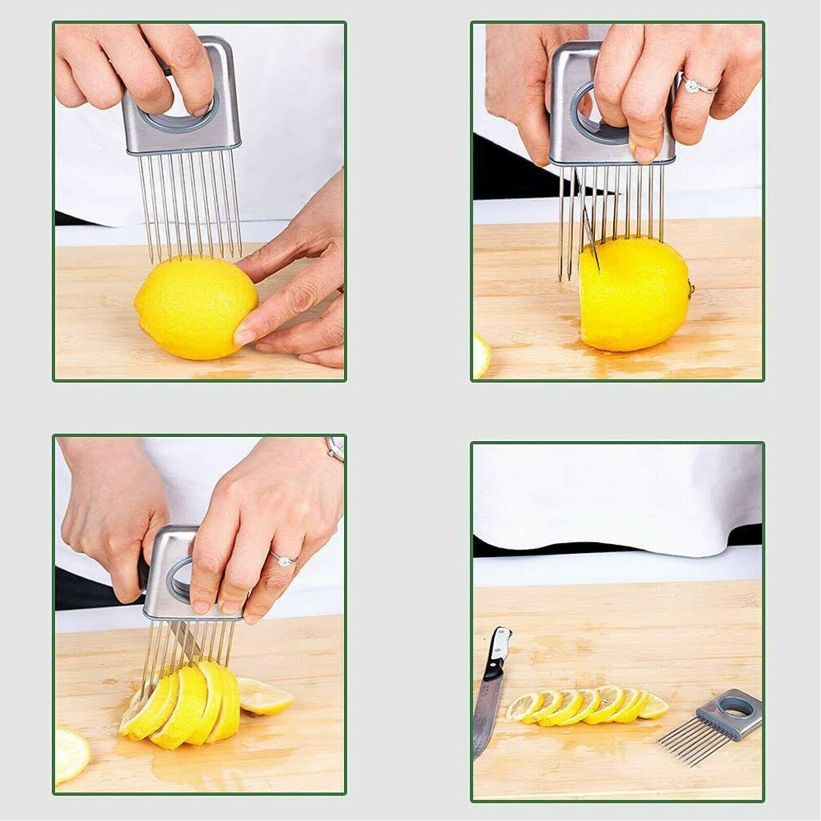 Onion Holder Slicer Vegetable Tools Tomato Cutter Stainless Steel Kitchen Gadget image 5