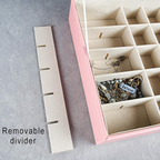 Earring Organizer Classic Jewelry Box 50 Slots Double Layer Jewelry Storage Case with 6 Necklace Hook and Bracelet Pocket(Pink) image 4