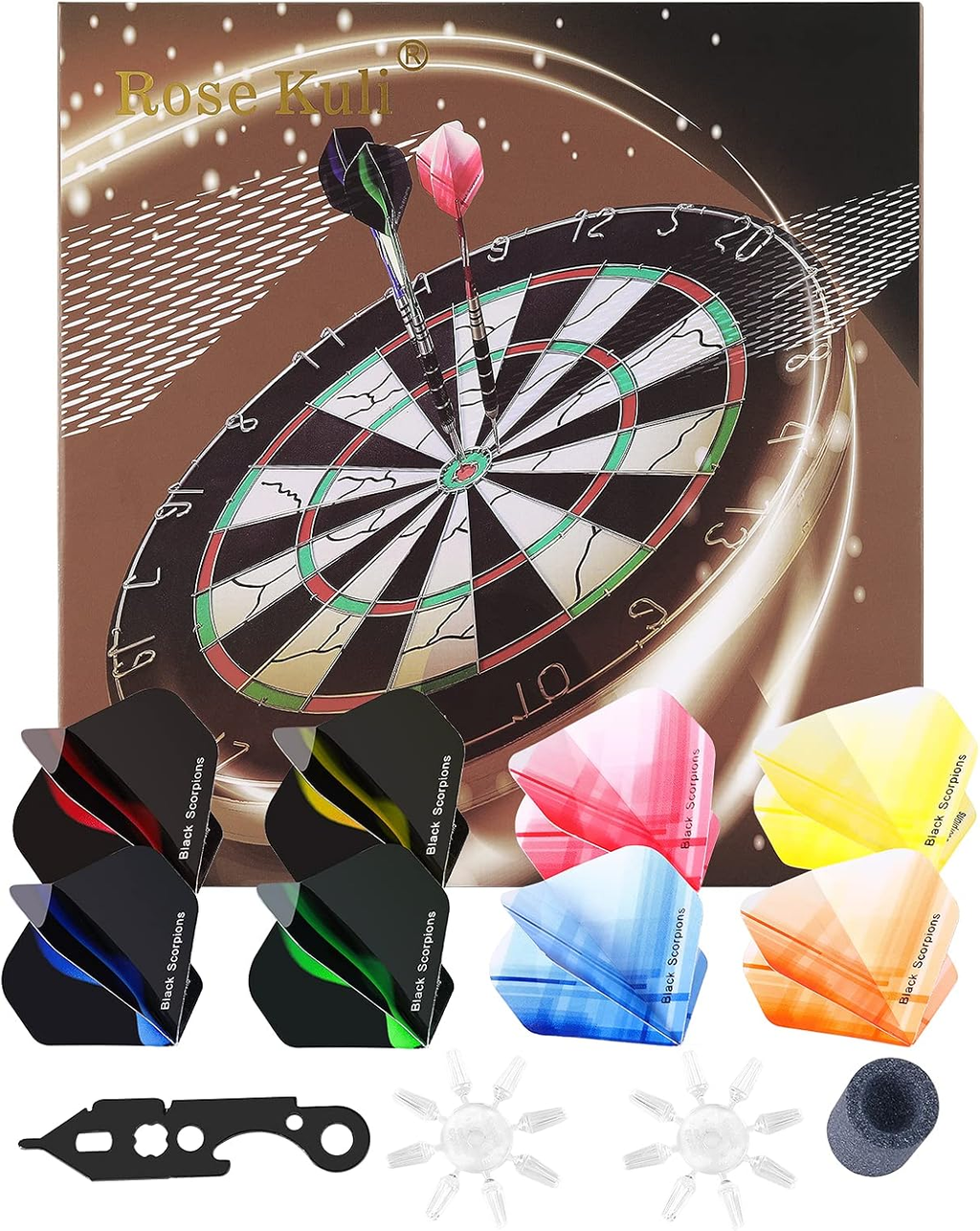 Steel Tip Darts Set, 12 Pack 24 Grams Professional Metal Dart Set with 20 Flights(4 Style) + 12 Aluminium Shaft image 3