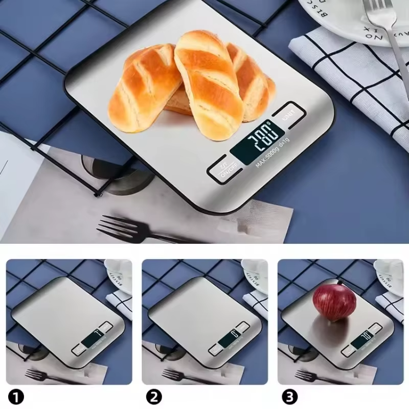 Digital Kitchen Scale LED Display 5Kg/1G Stainless Steel Panel Electronic Scales Home Jewelry Food Snacks Weighing Baking Tools image 4