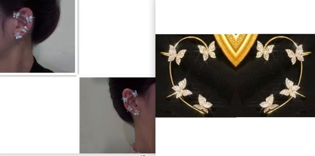 Fashion Earring Butterfly Ear Clip And Ear Hook Jewelry image 2