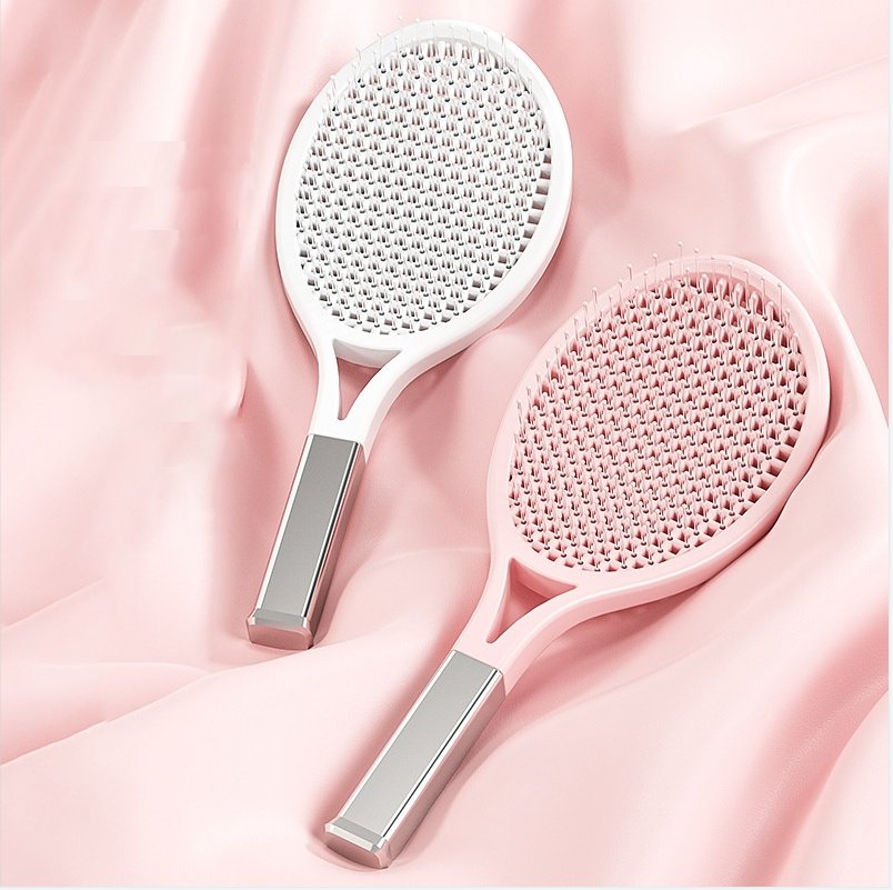 Hair Comb Tennis Racket Fluffy Combs High Skull Top Hair Artifact Airbag Cushion Massage Comb Barber Tools Hair Detangler Hairbrush For Thick Hair Self Cleaning Curly Hair Brush For Curly Hair image 3